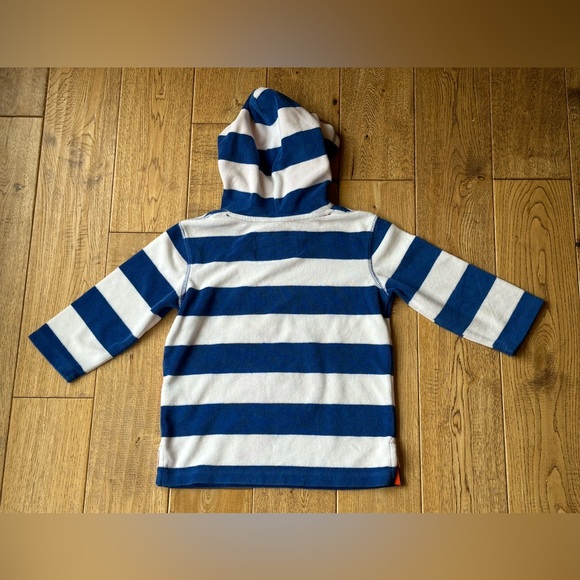 Mini Boden Stripe Appliqué Crab Terry Cloth Hooded Cover-Up size 2-3 - Picture 6 of 7